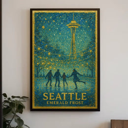 Seattle Emerald Frost Poster