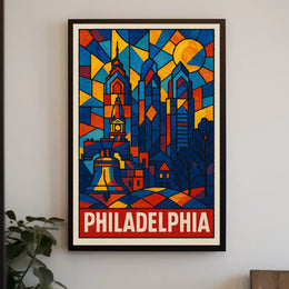 Philadelphia In Stained Glass Poster