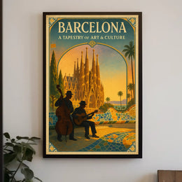 Barcelona A Tapestry of Art Culture Poster