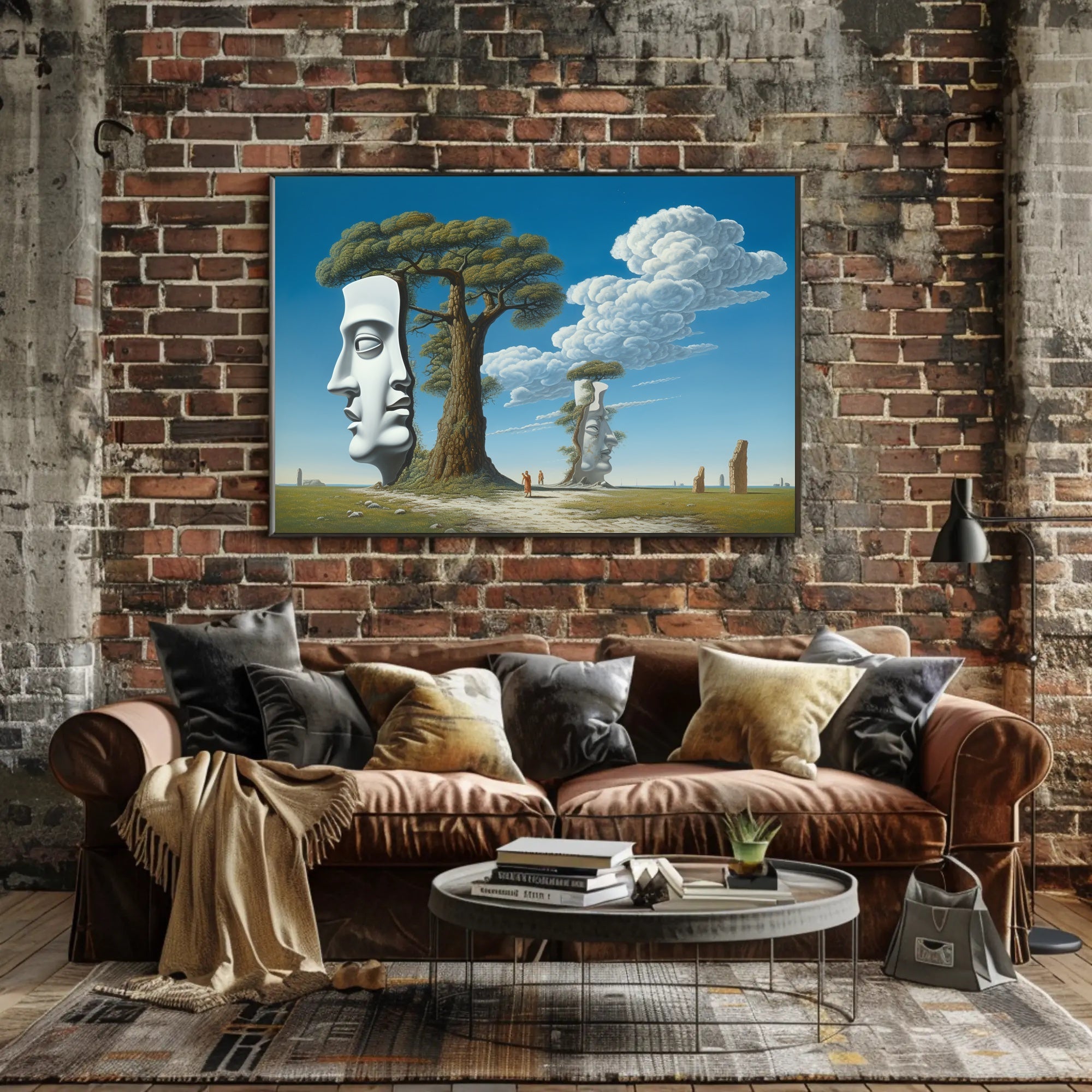 Surreal Faces Nature Scene Fantasy or Mythology Poster