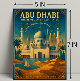 Abu Dhabi Elegance: Modern Meets Vintage Cultural or Heritage Poster