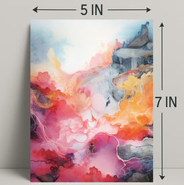 Abstract Colorful Waves Abstract Poster