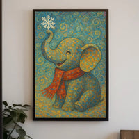 Whimsical Winter Elephant Poster