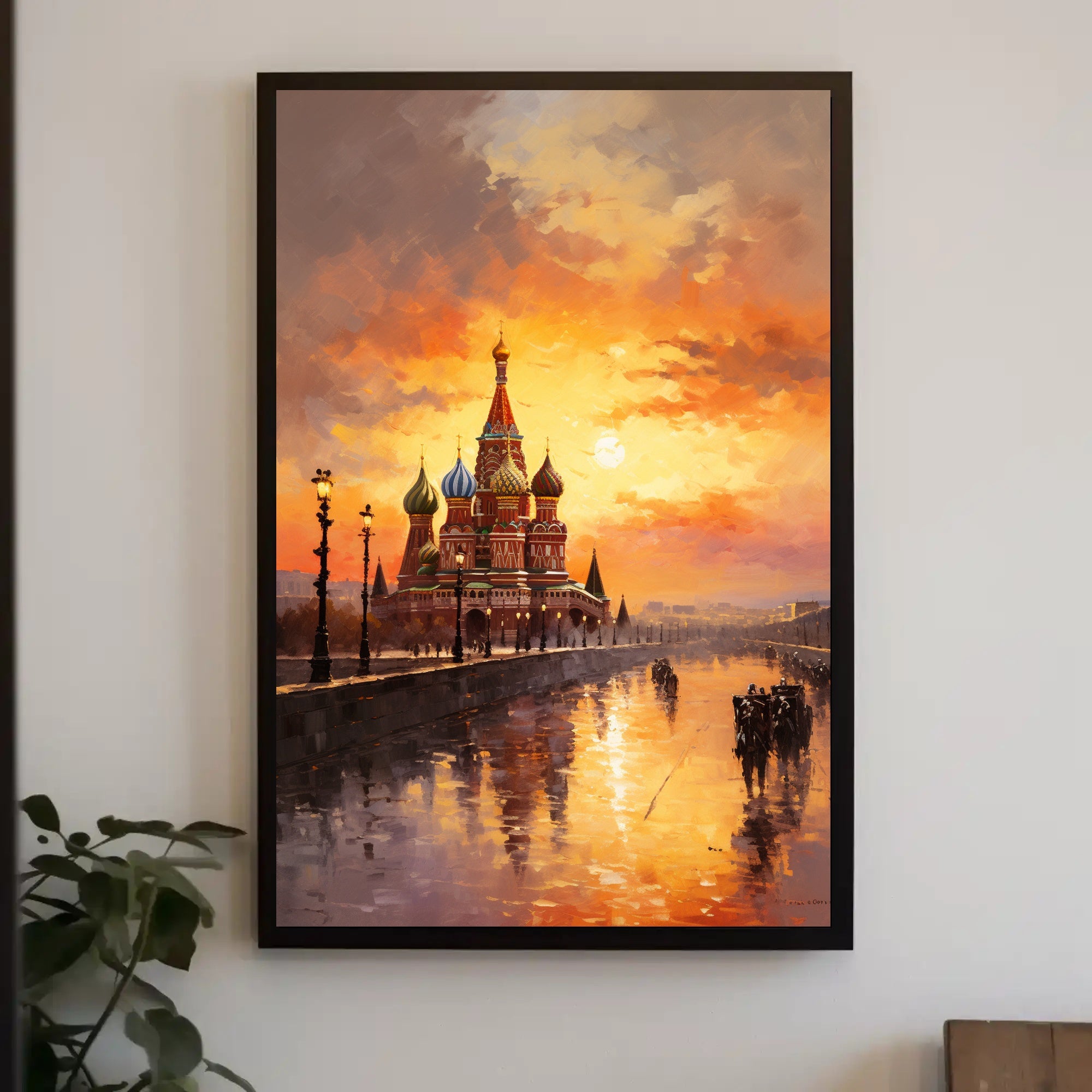Sunset Over St. BasilS Cathedral Poster