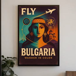 Fly Bulgaria Vintage Travel Poster PosterGoat