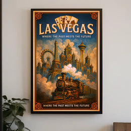 Las Vegas  Where the Past Meets the Future Poster PosterGoat