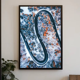 Serpentine Winter Road Poster
