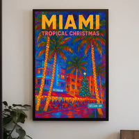 Miami Tropical Christmas Poster