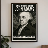 John Adams Presidential Heritage Vintage Colonial Era Scenic Wall Art Print Poster