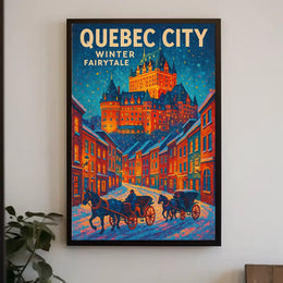 Quebec City Winter Fairytale Poster