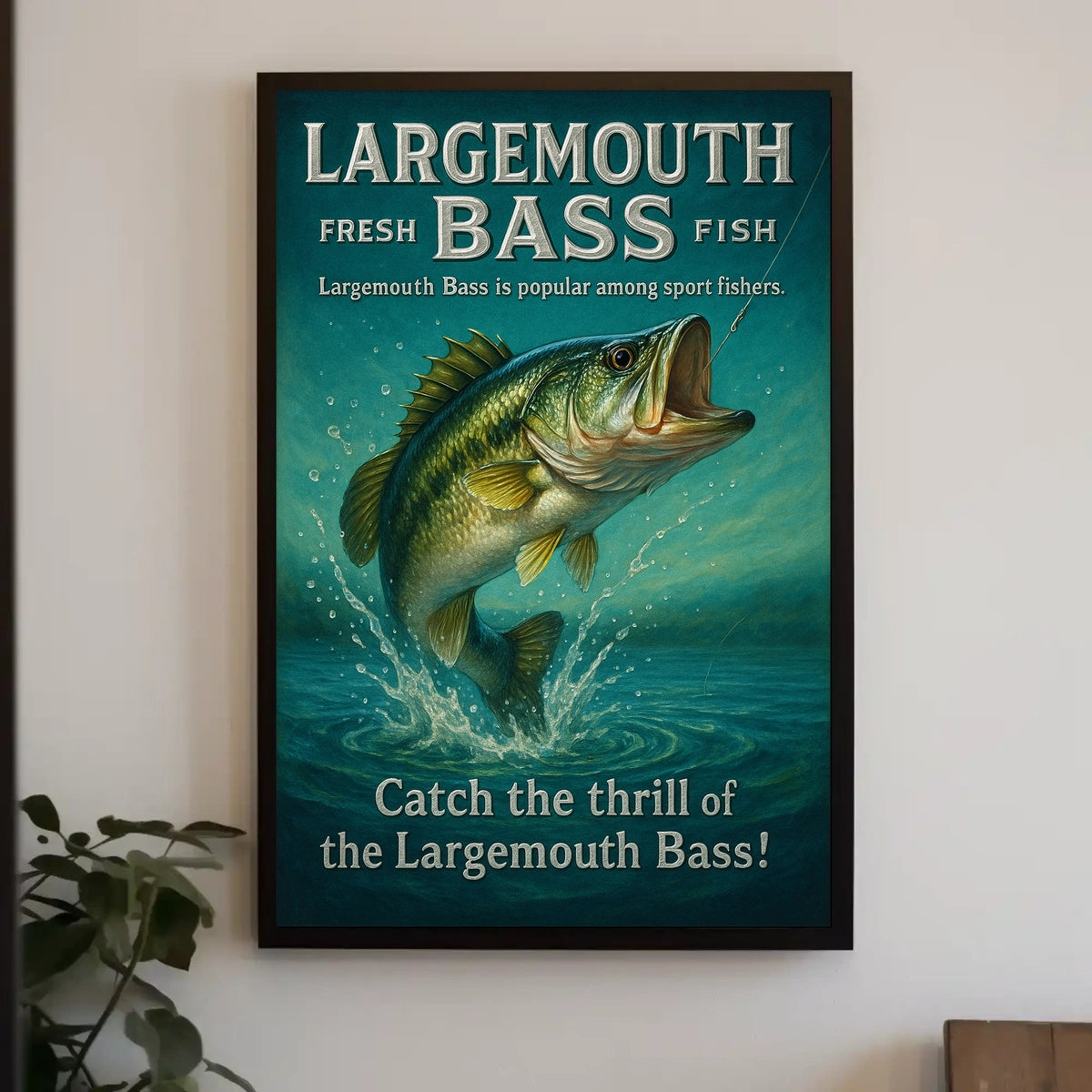 Largemouth Bass Vintage Fishing Adventure Poster