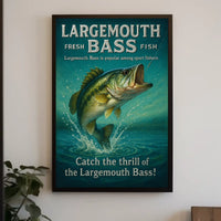 Largemouth Bass Vintage Fishing Adventure Poster