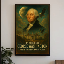 George Washington Neoclassical Realism Presidential Portrait Inspired Patriot Poster