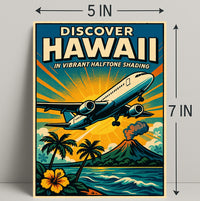 Discover Hawaii Vibrant Halftone Poster PosterGoat