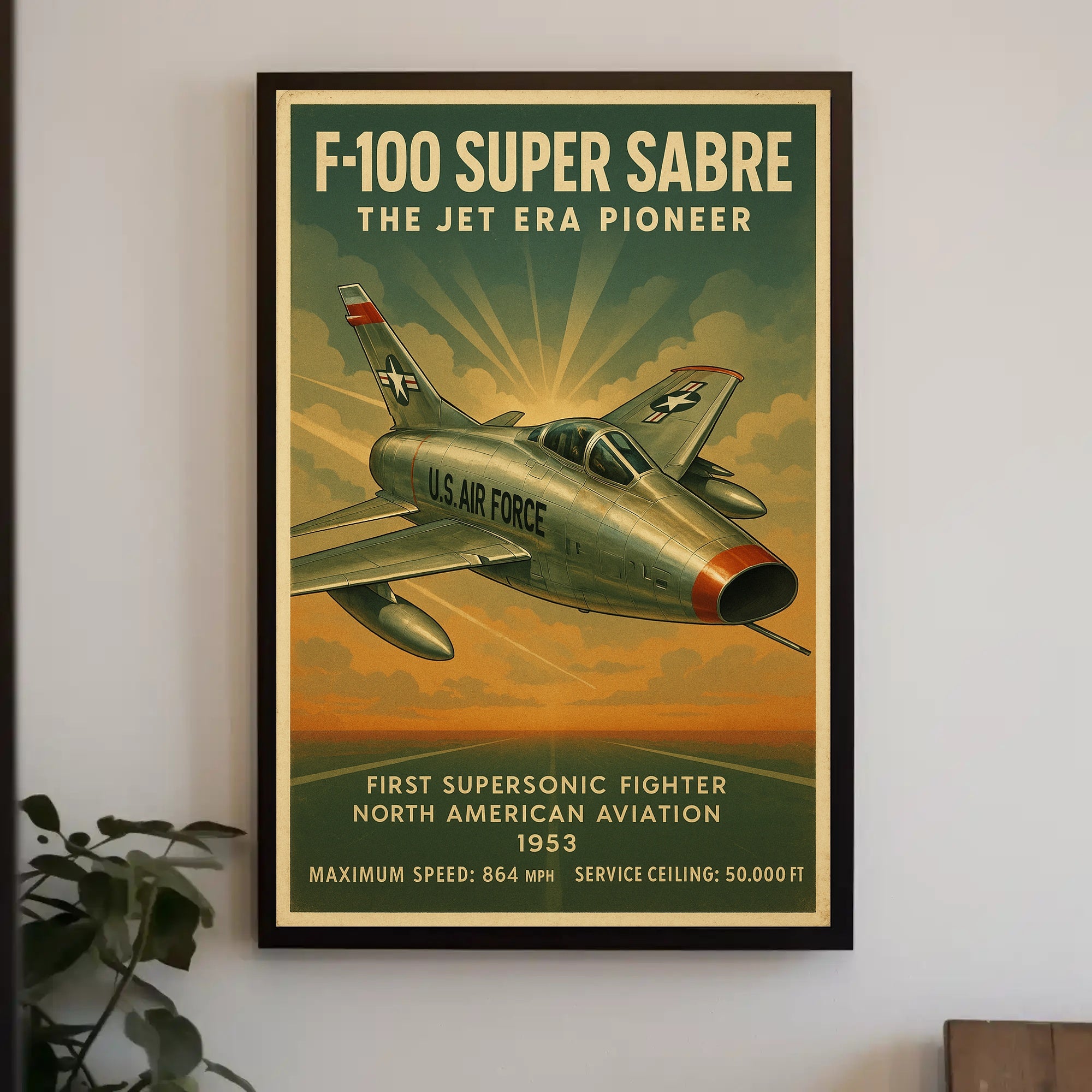 F-100 Super Sabre The Jet Era Pioneer Poster PosterGoat