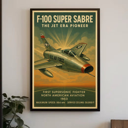 F-100 Super Sabre The Jet Era Pioneer Poster PosterGoat