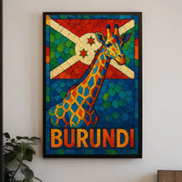 Burundi Giraffe Mosaic Poster