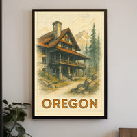 Oregon Mountain Lodge Poster