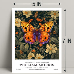 William Morris Butterfly Botanical Heritage Artistic Poster