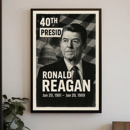 Ronald Reagan 40th President of the United States Digital Montaje Poster