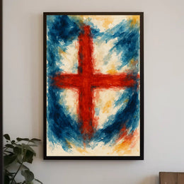 Abstract Cross In Watercolor Abstract Poster