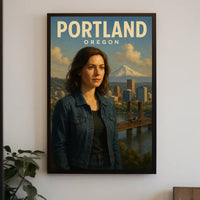 Portland, Oregon A Scenic Portrait Poster