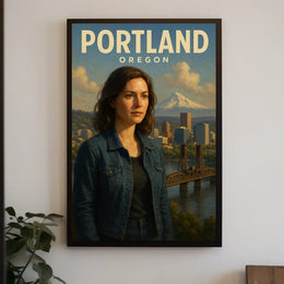 Portland, Oregon A Scenic Portrait Poster