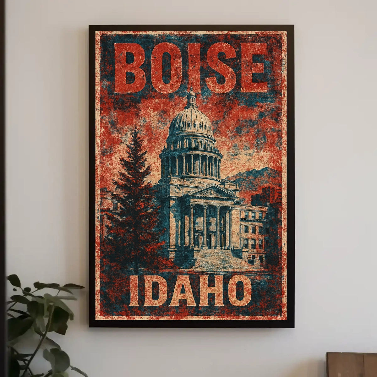 Boise, Idaho Vintage Capitol Vintage Poster