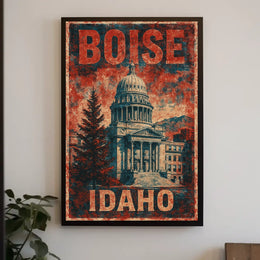 Boise, Idaho Vintage Capitol Vintage Poster