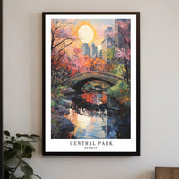 Central Park Autumn Impressionism Urban or Cityscape Poster PosterGoat