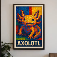 Axolotl Mosaic Art Poster