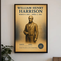 William Henry Harrison Vintage Historical Presidential Poster PosterGoat