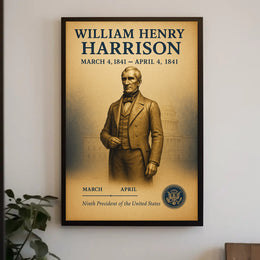 William Henry Harrison Vintage Historical Presidential Poster PosterGoat