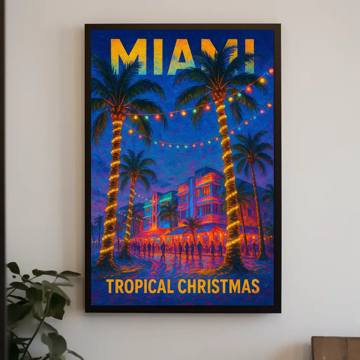 Tropical Christmas In Miami Poster