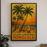 Island Christmas In Honolulu Poster