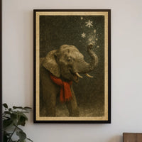 Winter Elephant Delight Poster