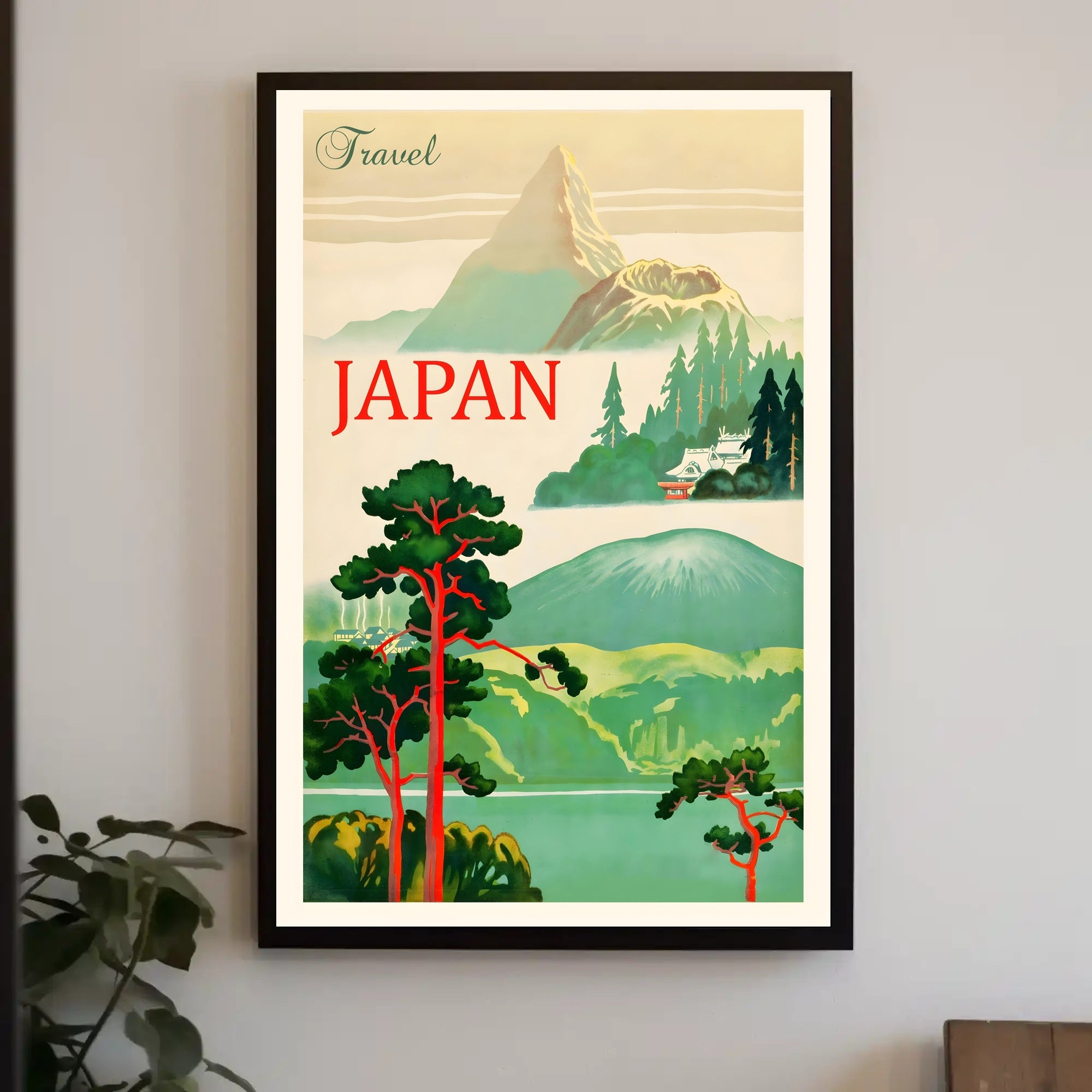 Vintage Japan Mount Fuji Travel Poster