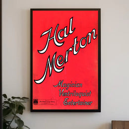 Hal Merton Vintage Magician & Ventriloquist Cultural Poster