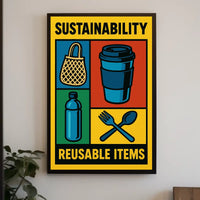 Sustainability Reusable Items Poster
