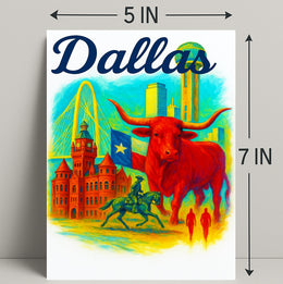 Dallas Landmarks Poster PosterGoat