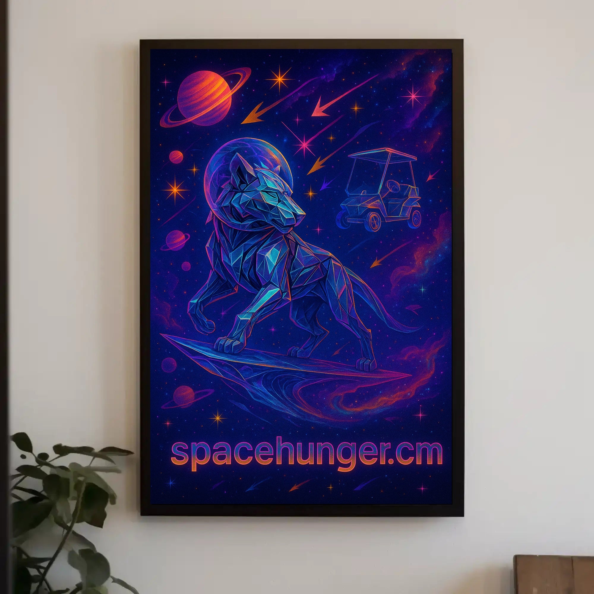 Futuristic Lion in Space Sci-Fi Poster