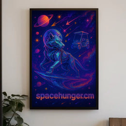 Futuristic Lion in Space Sci-Fi Poster