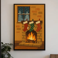 Cozy Holiday Hearth Poster