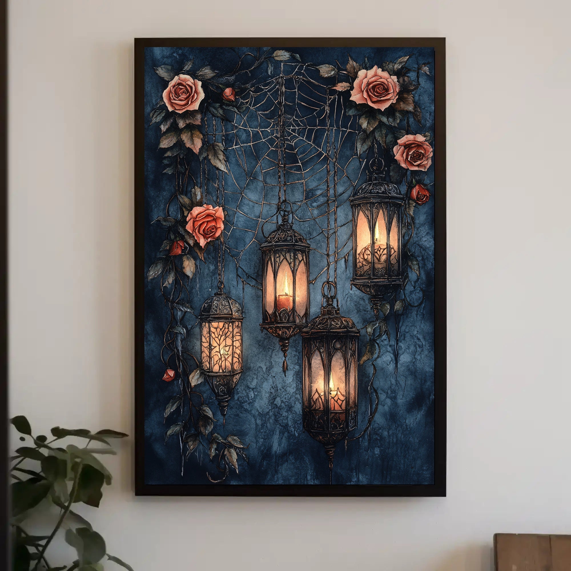 Enchanted Lanterns And Roses Poster