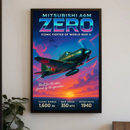 Mitsubishi A6M Zero Iconic Fighter of World War II Poster