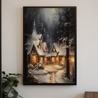 Winter Wonderland Cottage Poster