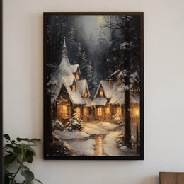 Winter Wonderland Cottage Poster
