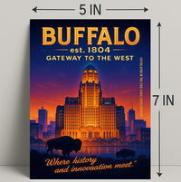 Buffalo Gateway to the West Poster Art Print PosterGoat