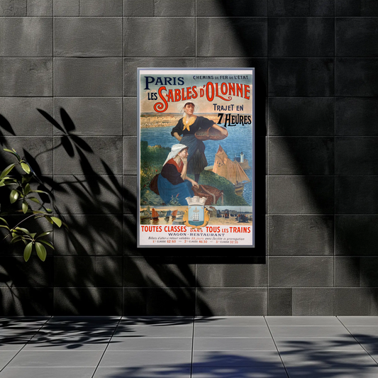 Paris Arc De Triomphe View Vintage Travel Poster