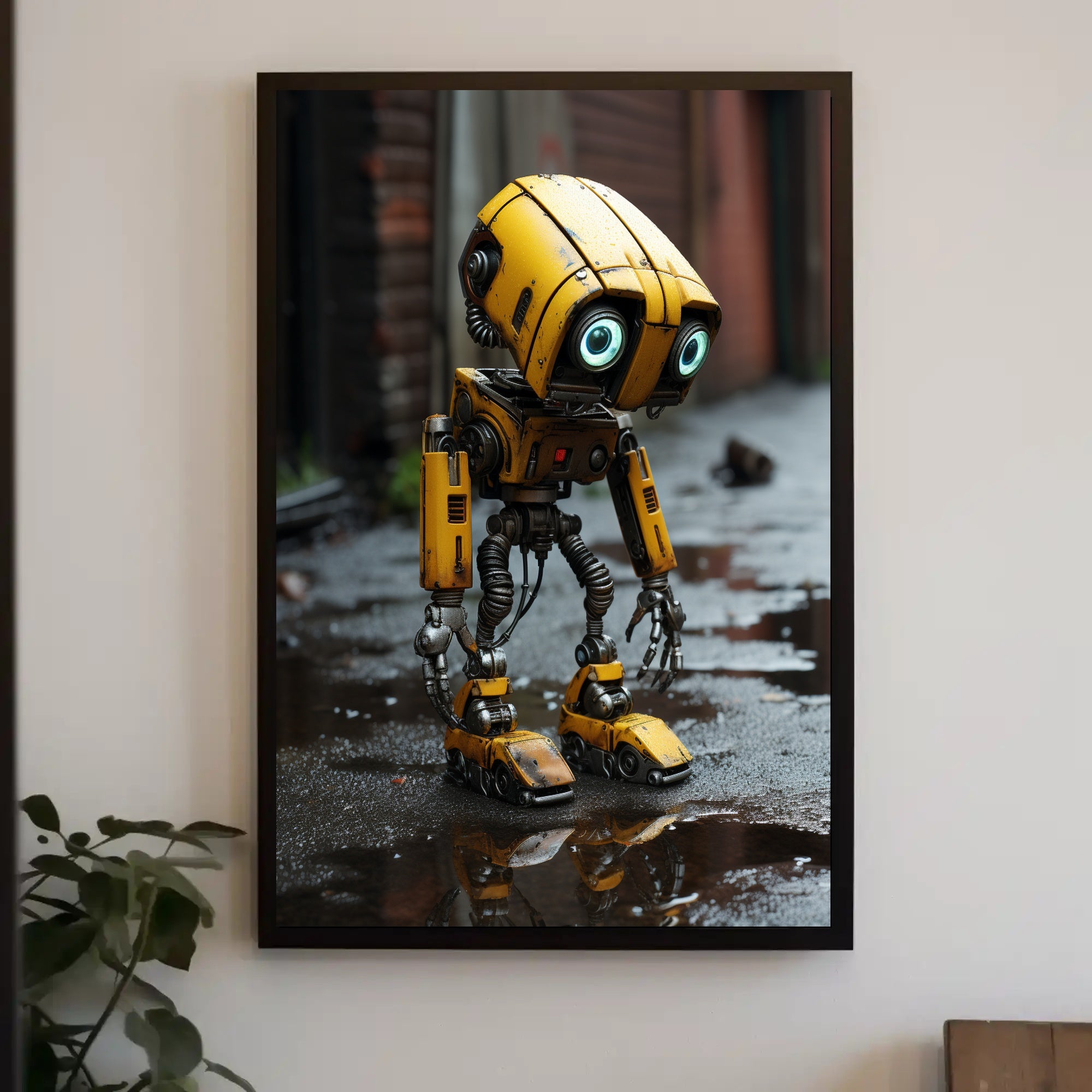 The Curious Yellow Robot Poster PosterGoat